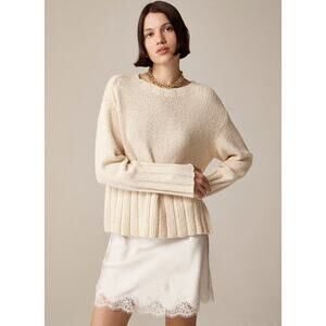 J Crew Marina Sweater XXS White Cream NWT Textured CG819 J.Crew Beach Travel